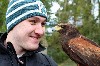 Bruce Archebelle getting aquainted during his recent Hawk Walk.